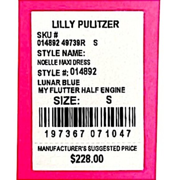 Lilly Pulitzer Noelle Maxi Dress in Lunar Blue/My Flutter Half NWT - Size Small - Picture 8 of 9